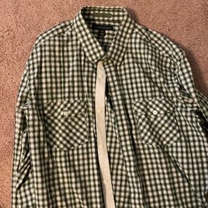 banana republic button down - green & cream - lg
